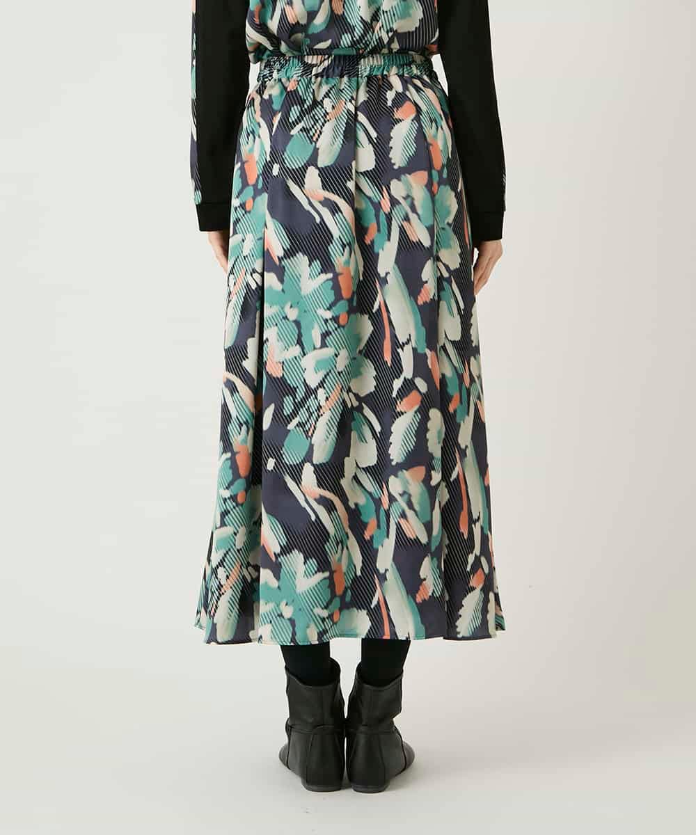 RLHAE37310 HIROKO BIS GRANDE(ヒロコ ビス グランデ) デジタルフラワープリントスカート グリーン