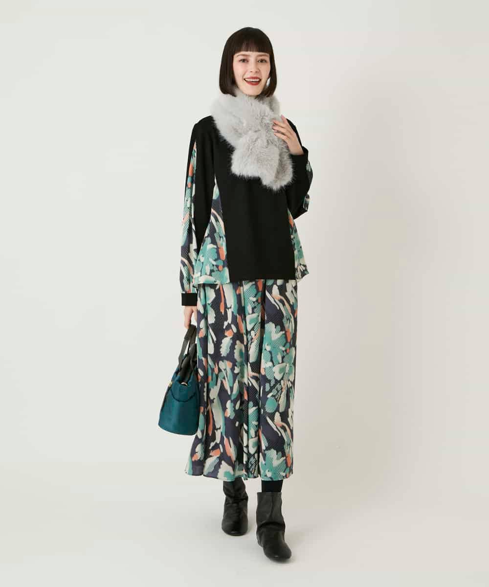 RLHAE37310 HIROKO BIS GRANDE(ヒロコ ビス グランデ) デジタルフラワープリントスカート グリーン