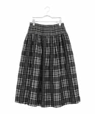 RLHAE52350 HIROKO BIS GRANDE(ヒロコ ビス グランデ) 【大きいサイズ】チェックジャカードシャーリングスカート ブラック