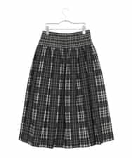 RLHAE52350 HIROKO BIS GRANDE(ヒロコ ビス グランデ) 【大きいサイズ】チェックジャカードシャーリングスカート ブラック