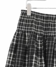 RLHAE52350 HIROKO BIS GRANDE(ヒロコ ビス グランデ) 【大きいサイズ】チェックジャカードシャーリングスカート ブラック