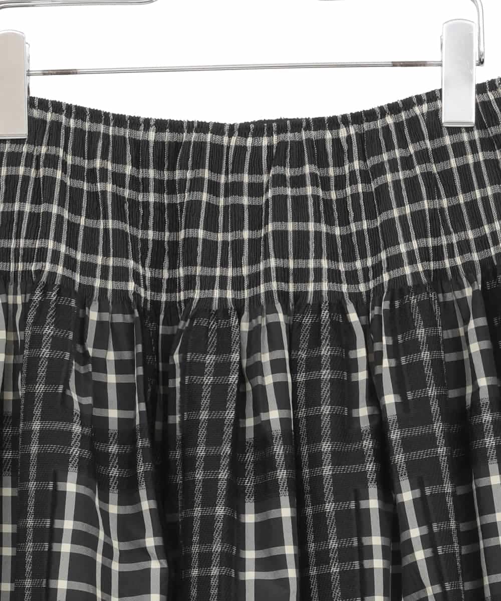 RLHAE52350 HIROKO BIS GRANDE(ヒロコ ビス グランデ) 【大きいサイズ】チェックジャカードシャーリングスカート ブラック