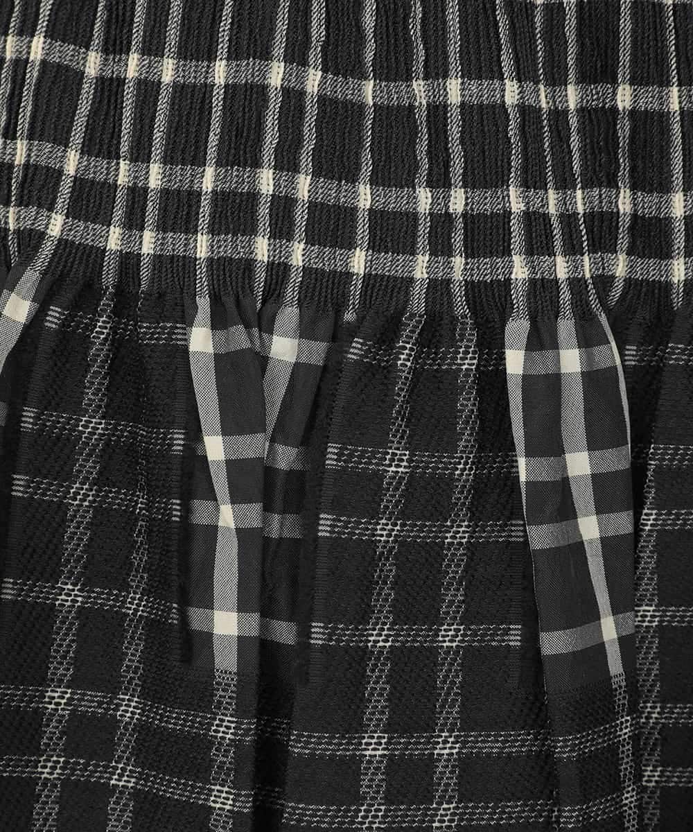 RLHAE52350 HIROKO BIS GRANDE(ヒロコ ビス グランデ) 【大きいサイズ】チェックジャカードシャーリングスカート ブラック