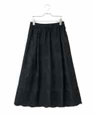 RLHAF50410 HIROKO BIS GRANDE(ヒロコ ビス グランデ) 【大きいサイズ】モチーフレースデザインスカート /洗える ブラック