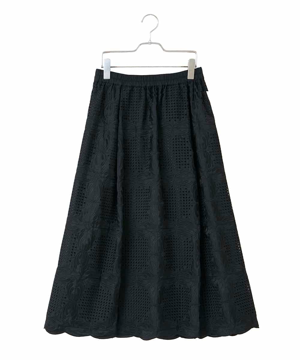 RLHAF50410 HIROKO BIS GRANDE 【大きいサイズ】モチーフレースデザインスカート /洗える