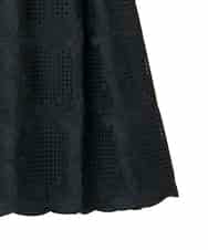 RLHAF50410 HIROKO BIS GRANDE(ヒロコ ビス グランデ) 【大きいサイズ】モチーフレースデザインスカート /洗える ブラック