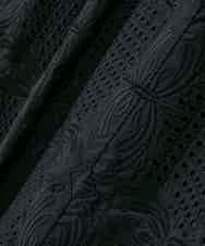 RLHAF50410 HIROKO BIS GRANDE(ヒロコ ビス グランデ) 【大きいサイズ】モチーフレースデザインスカート /洗える ブラック