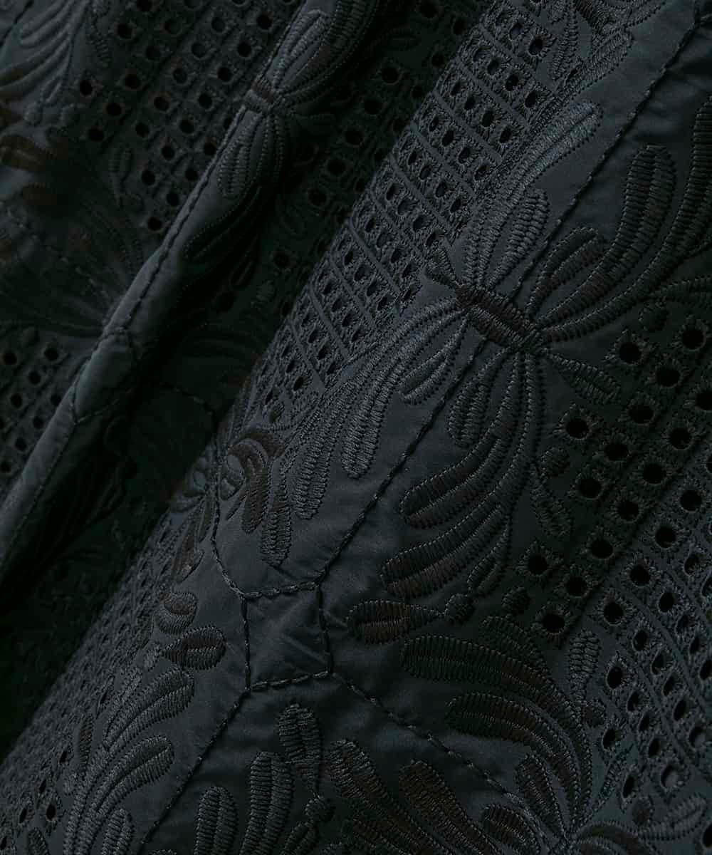 RLHAF50410 HIROKO BIS GRANDE(ヒロコ ビス グランデ) 【大きいサイズ】モチーフレースデザインスカート /洗える ブラック