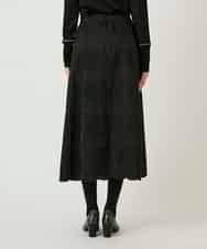 RLHAF50410 HIROKO BIS GRANDE(ヒロコ ビス グランデ) 【大きいサイズ】モチーフレースデザインスカート /洗える ブラック