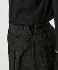 RLHAF50410 HIROKO BIS GRANDE(ヒロコ ビス グランデ) 【大きいサイズ】モチーフレースデザインスカート /洗える ブラック