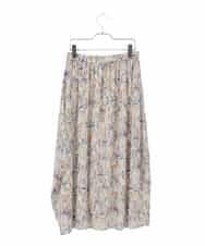 RLHDD08310 HIROKO BIS GRANDE(ヒロコ ビス グランデ) 【大きいサイズ】アイリスフラワープリントシアースカート アイボリー