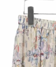 RLHDD08310 HIROKO BIS GRANDE(ヒロコ ビス グランデ) 【大きいサイズ】アイリスフラワープリントシアースカート アイボリー