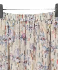 RLHDD08310 HIROKO BIS GRANDE(ヒロコ ビス グランデ) 【大きいサイズ】アイリスフラワープリントシアースカート アイボリー