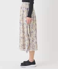 RLHDD08310 HIROKO BIS GRANDE(ヒロコ ビス グランデ) 【大きいサイズ】アイリスフラワープリントシアースカート アイボリー