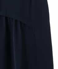 RLHDV17280 HIROKO BIS GRANDE(ヒロコ ビス グランデ) 【大きいサイズ】アシンメトリー切り替えサテンスカート /洗濯機で洗える ネイビー