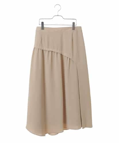 RLHDV17280  【大きいサイズ】アシンメトリー切り替えサテンスカート /洗濯機で洗える