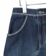 RLHED11290 HIROKO BIS GRANDE(ヒロコ ビス グランデ) 異素材ジョイントリメイク風デニムスカート ネイビー