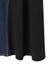 RLHED11290 HIROKO BIS GRANDE(ヒロコ ビス グランデ) 異素材ジョイントリメイク風デニムスカート ネイビー