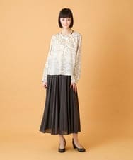 RLHED51310 HIROKO BIS GRANDE(ヒロコ ビス グランデ) 【大きいサイズ】かまぼこプリーツスカート /洗える ダークグレー