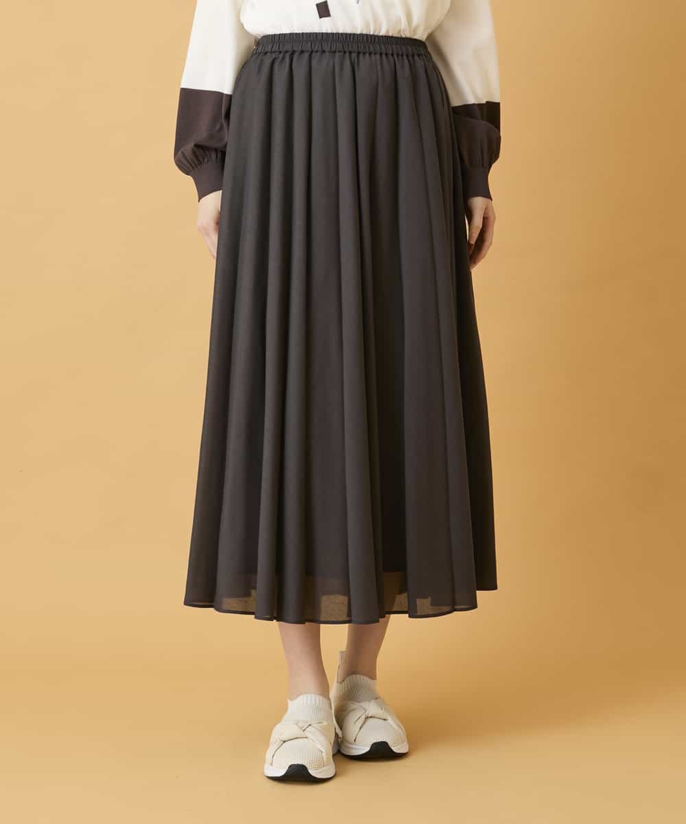 RLHED51310 HIROKO BIS GRANDE(ヒロコ ビス グランデ) 【大きいサイズ】かまぼこプリーツスカート /洗える ダークグレー