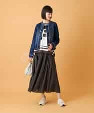 RLHED51310 HIROKO BIS GRANDE(ヒロコ ビス グランデ) 【大きいサイズ】かまぼこプリーツスカート /洗える ダークグレー