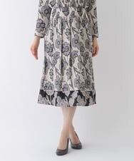 RLHES42350 HIROKO BIS GRANDE(ヒロコ ビス グランデ) バイカラージャカードフラワースカート ベージュ