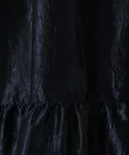 RLHEV20290 HIROKO BIS GRANDE(ヒロコ ビス グランデ) 【大きいサイズ】切り替えギャザーメタリックスカート /洗濯機で洗える ネイビー