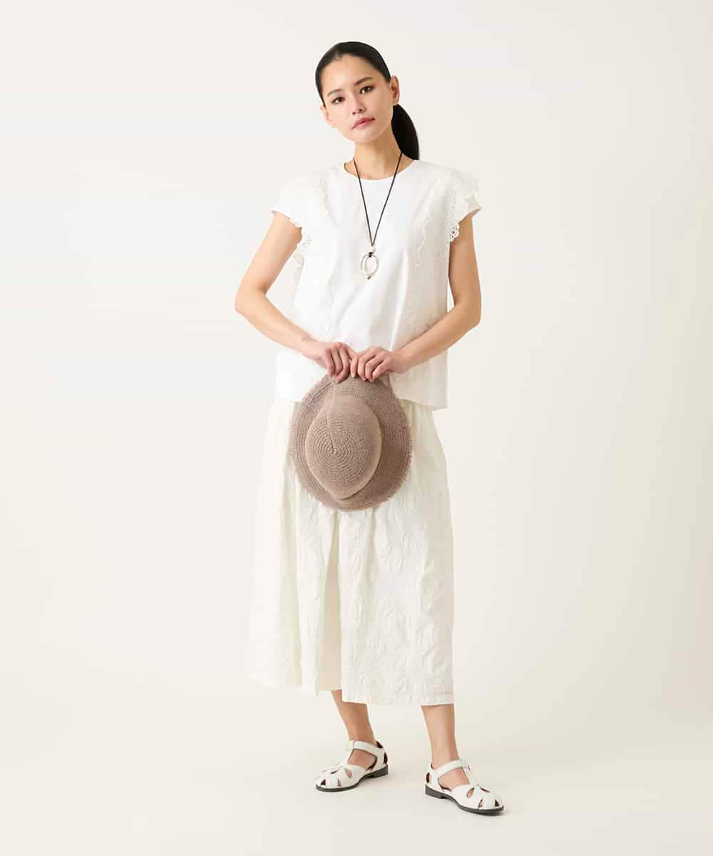 RLHFD26310 HIROKO BIS GRANDE(ヒロコ ビス グランデ) ボタニカルモチーフスカート ホワイト