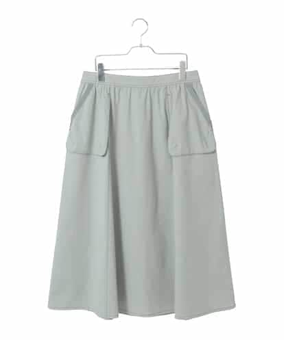 RLHFD31310 HIROKO BIS GRANDE 【大きいサイズ】リネンライクアウトポケットフレアスカート /洗濯機で洗える