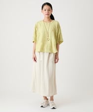 RLHHE02250 HIROKO BIS GRANDE(ヒロコ ビス グランデ) 【大きいサイズ】ヴィンテージツイルトラペーズスカート/ 洗える ベージュ