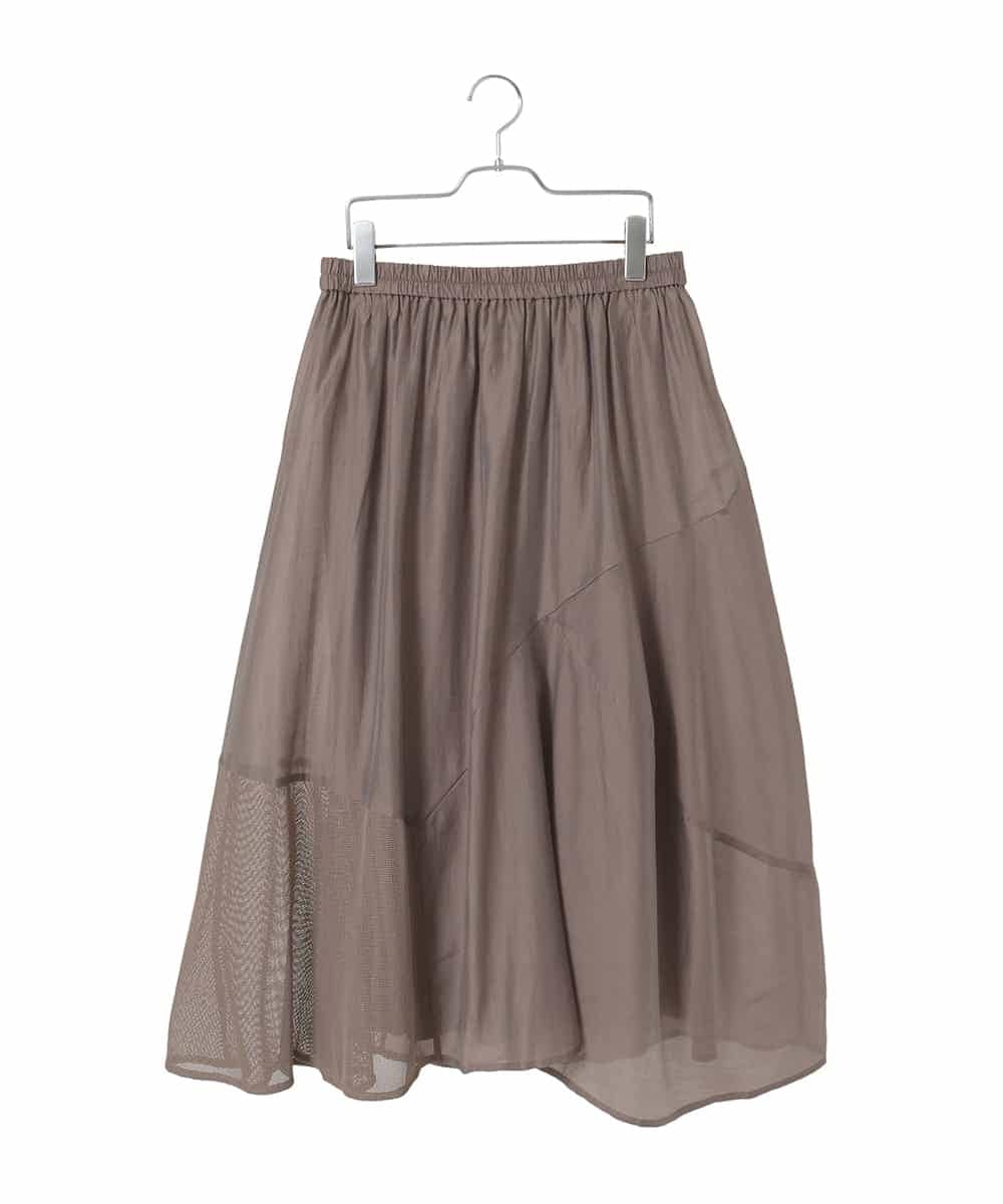 RLHIE04280 HIROKO BIS GRANDE(ヒロコ ビス グランデ) メッシュアクセントアシンメトリースカート ブラウン