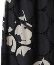 RLHIT02350 HIROKO BIS GRANDE(ヒロコ ビス グランデ) 【洗える】サークル刺繍フラワープリントスカート ブラック