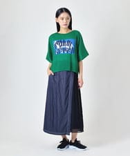 RLHJD02310 HIROKO BIS GRANDE(ヒロコ ビス グランデ) 【大きいサイズ】デニムライクツイルシアーラップスカート ネイビー