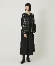 RLJAE50450 HIROKO BIS GRANDE(ヒロコ ビス グランデ) 【大きいサイズ】チェックジャカードジップアップジャケット ブラック