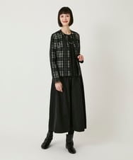 RLJAE50450 HIROKO BIS GRANDE(ヒロコ ビス グランデ) 【大きいサイズ】チェックジャカードジップアップジャケット ブラック