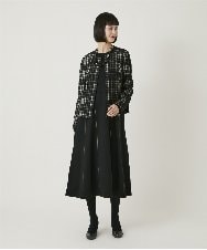 RLJAE50450 HIROKO BIS GRANDE(ヒロコ ビス グランデ) 【大きいサイズ】チェックジャカードジップアップジャケット ブラック