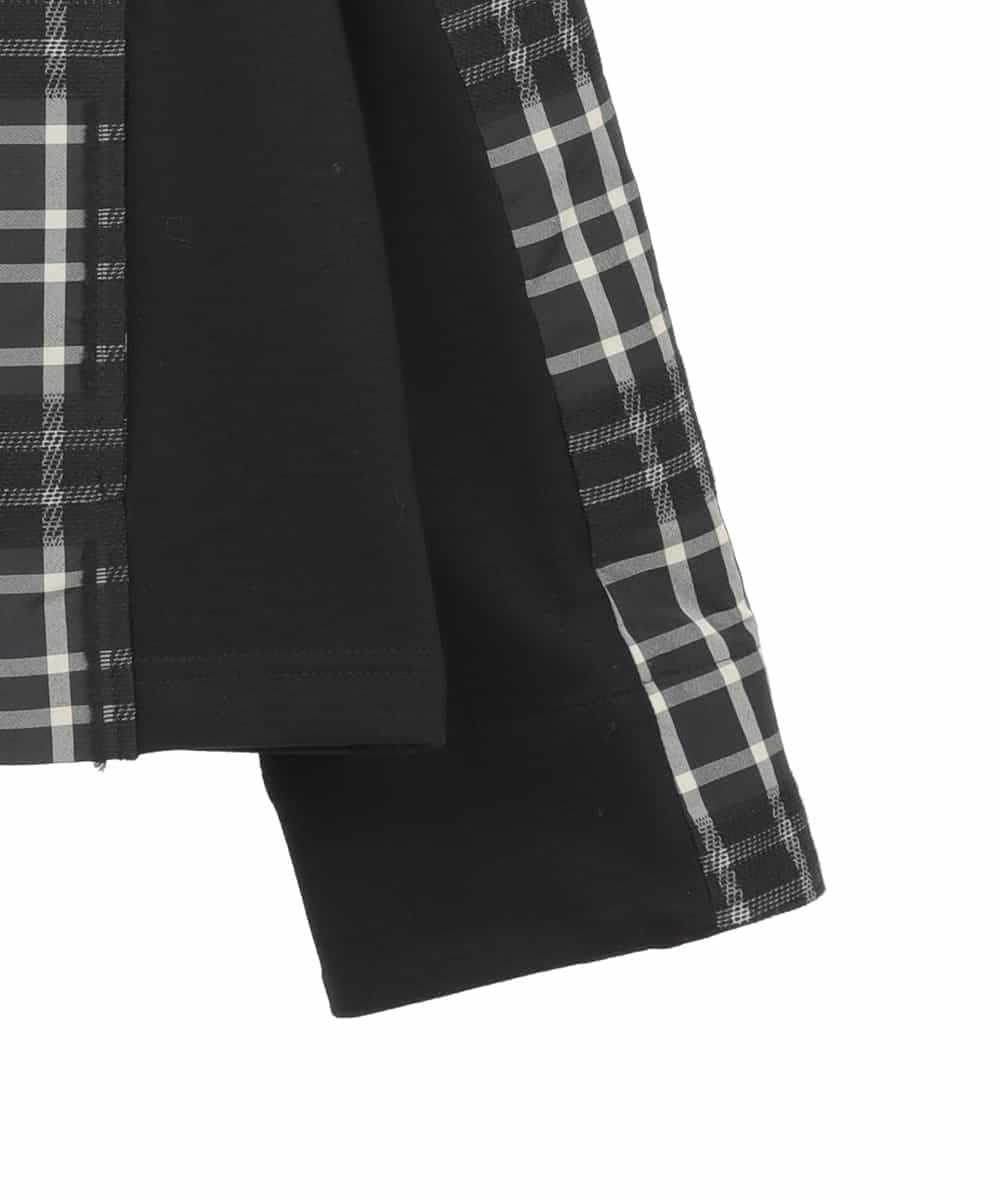 RLJAE50450 HIROKO BIS GRANDE(ヒロコ ビス グランデ) 【大きいサイズ】チェックジャカードジップアップジャケット ブラック