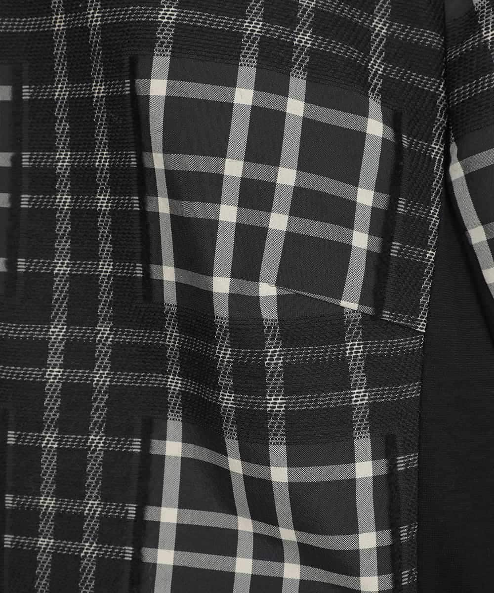 RLJAE50450 HIROKO BIS GRANDE(ヒロコ ビス グランデ) 【大きいサイズ】チェックジャカードジップアップジャケット ブラック