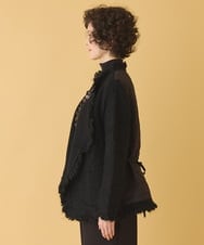 RLJAX11510 HIROKO BIS GRANDE(ヒロコ ビス グランデ) ループフリンジデザインジャケット ブラック