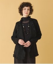 RLJAX11510 HIROKO BIS GRANDE(ヒロコ ビス グランデ) ループフリンジデザインジャケット ブラック