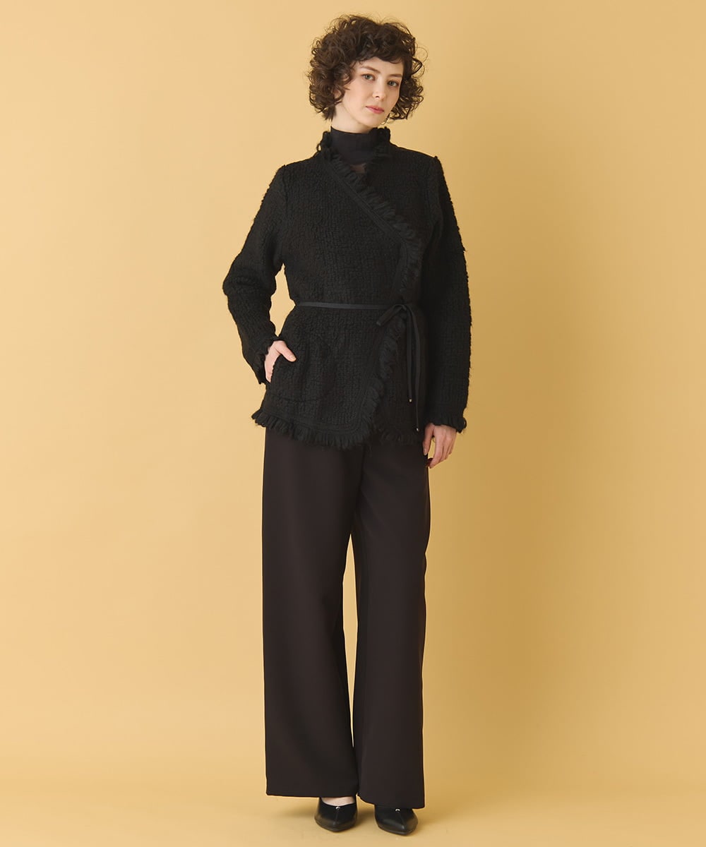 RLJAX11510 HIROKO BIS GRANDE(ヒロコ ビス グランデ) ループフリンジデザインジャケット ブラック