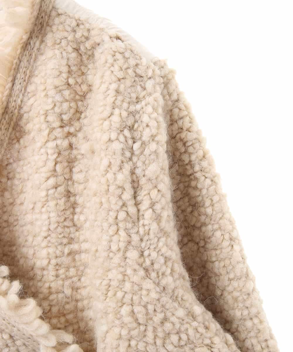 RLJAX11510 HIROKO BIS GRANDE(ヒロコ ビス グランデ) ループフリンジデザインジャケット ベージュ