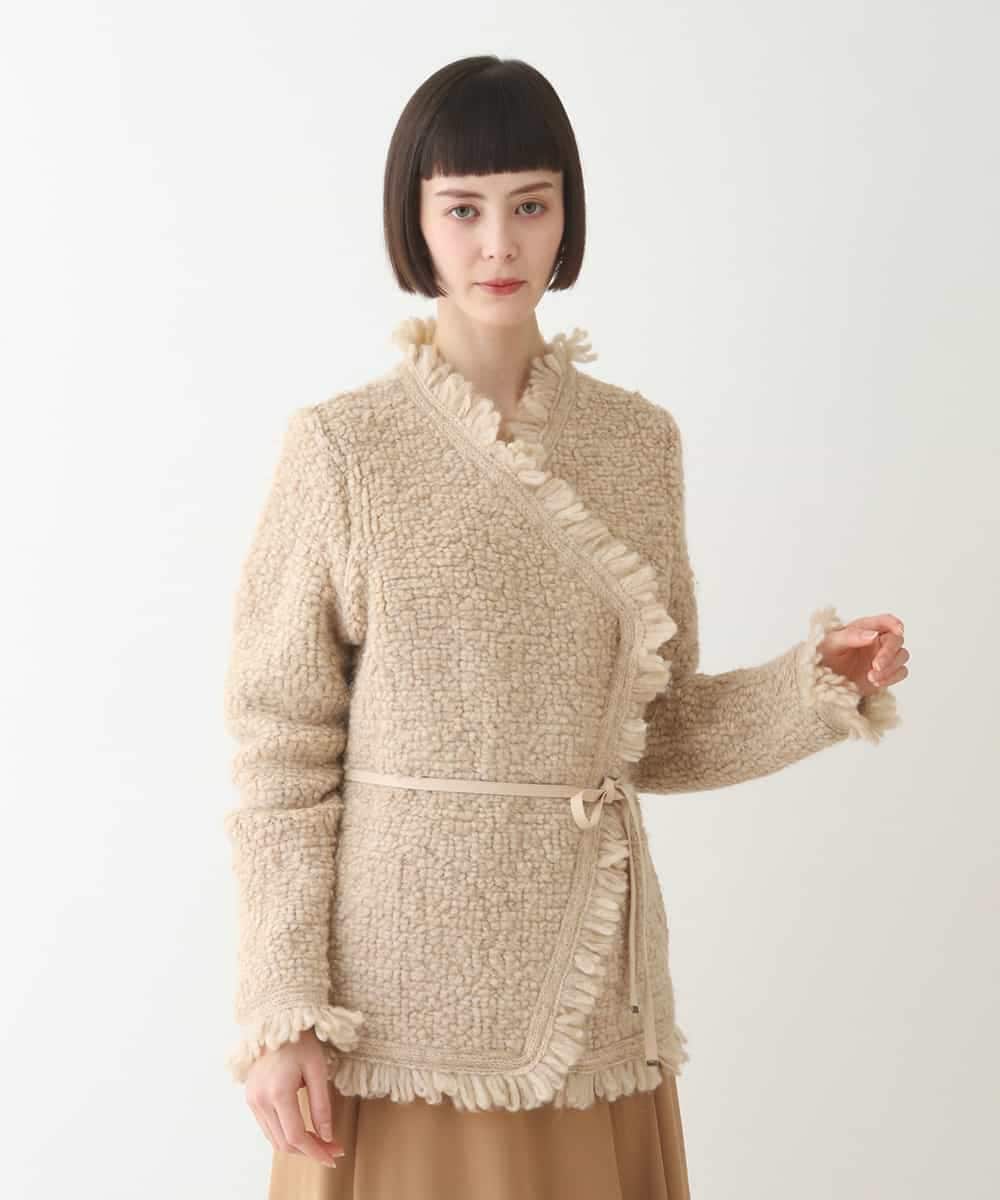 RLJAX11510 HIROKO BIS GRANDE(ヒロコ ビス グランデ) ループフリンジデザインジャケット ベージュ