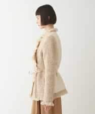 RLJAX11510 HIROKO BIS GRANDE(ヒロコ ビス グランデ) ループフリンジデザインジャケット ベージュ