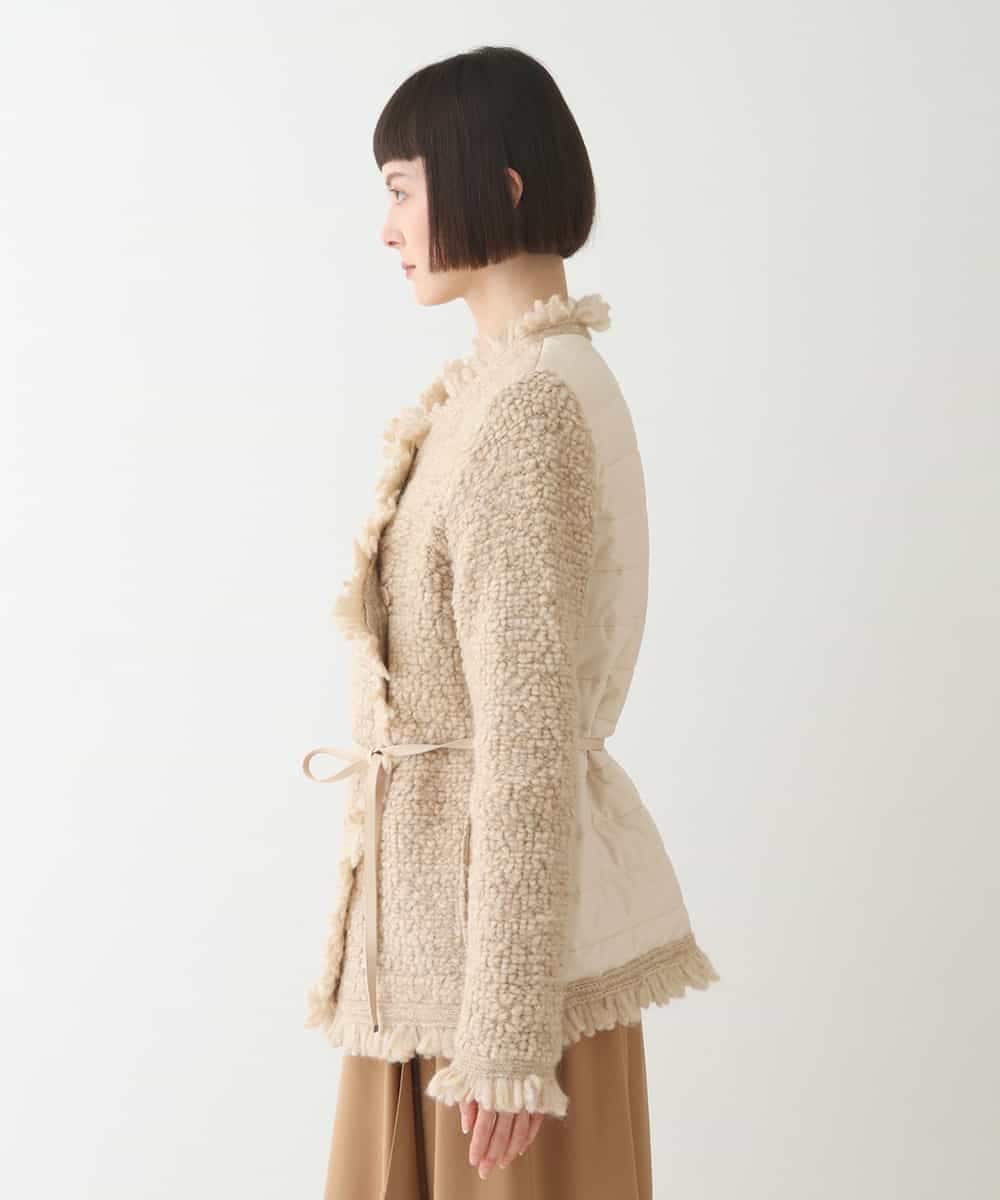 RLJAX11510 HIROKO BIS GRANDE(ヒロコ ビス グランデ) ループフリンジデザインジャケット ベージュ