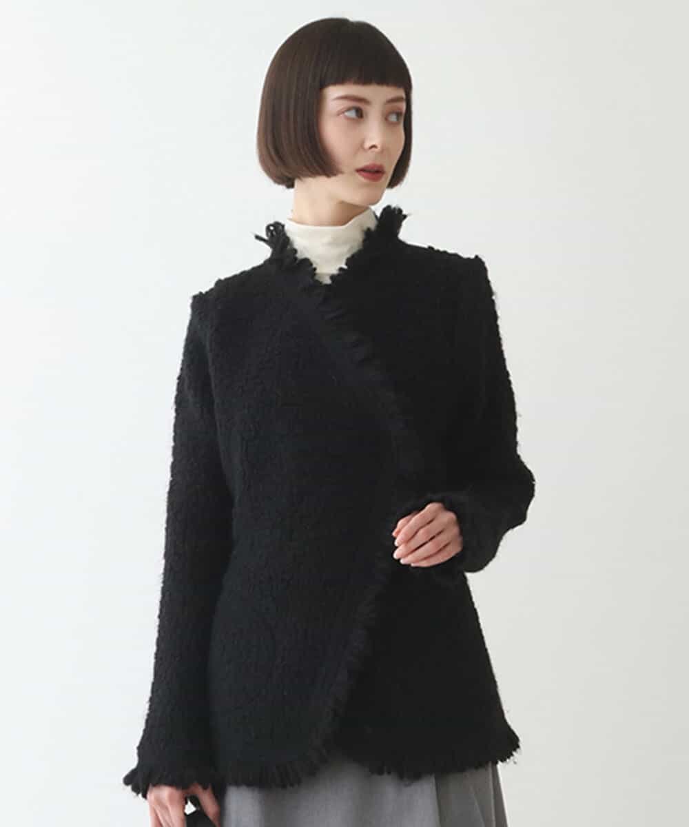 RLJAX11510 HIROKO BIS GRANDE(ヒロコ ビス グランデ) ループフリンジデザインジャケット ブラック