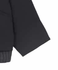 RLJDD02470 HIROKO BIS GRANDE(ヒロコ ビス グランデ) 【大きいサイズ】無地×ストライプレイヤード風ジャケット ネイビー