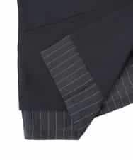 RLJDD02470 HIROKO BIS GRANDE(ヒロコ ビス グランデ) 【大きいサイズ】無地×ストライプレイヤード風ジャケット ネイビー