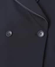 RLJDD02470 HIROKO BIS GRANDE(ヒロコ ビス グランデ) 【大きいサイズ】無地×ストライプレイヤード風ジャケット ネイビー