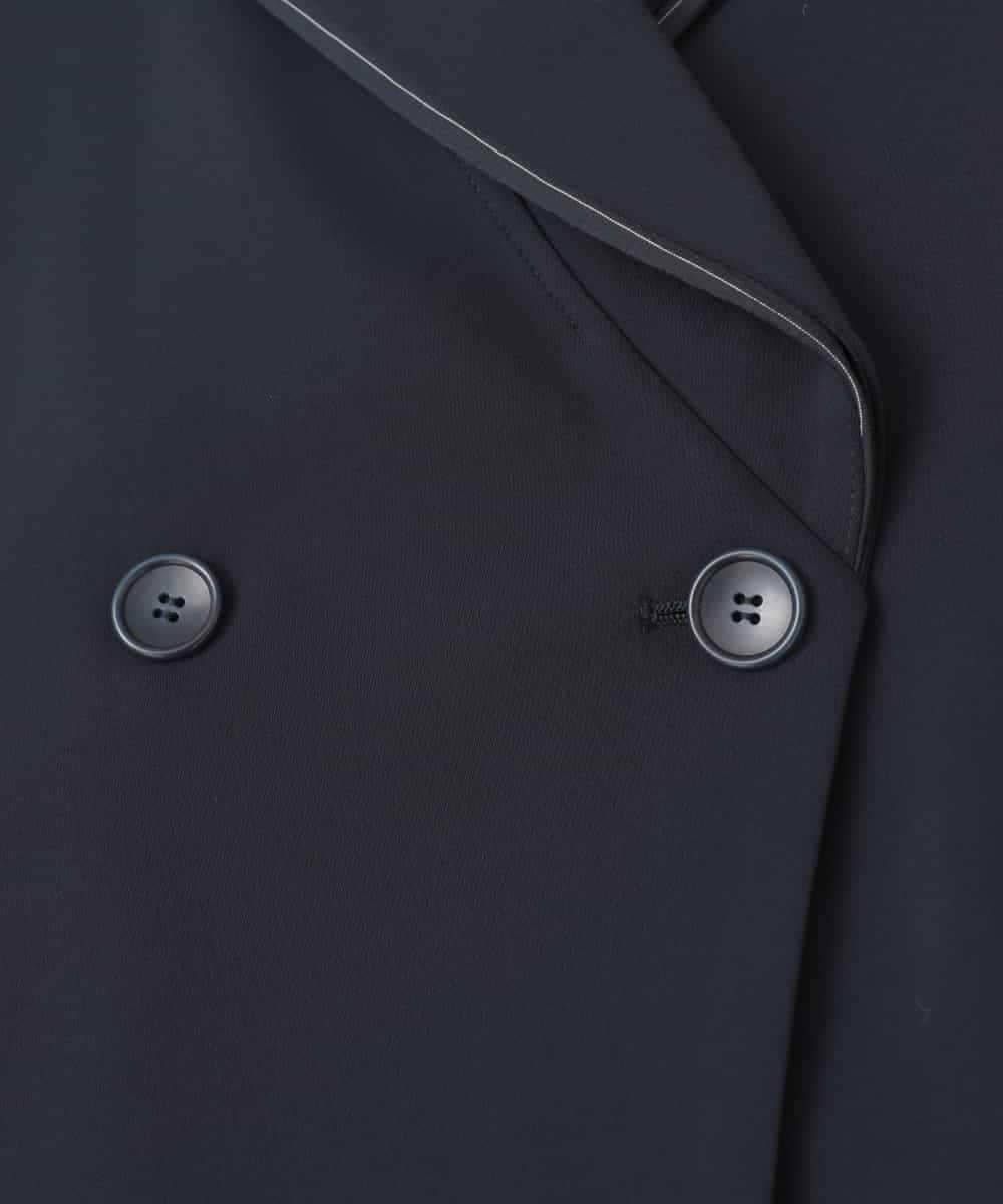 RLJDD02470 HIROKO BIS GRANDE(ヒロコ ビス グランデ) 【大きいサイズ】無地×ストライプレイヤード風ジャケット ネイビー